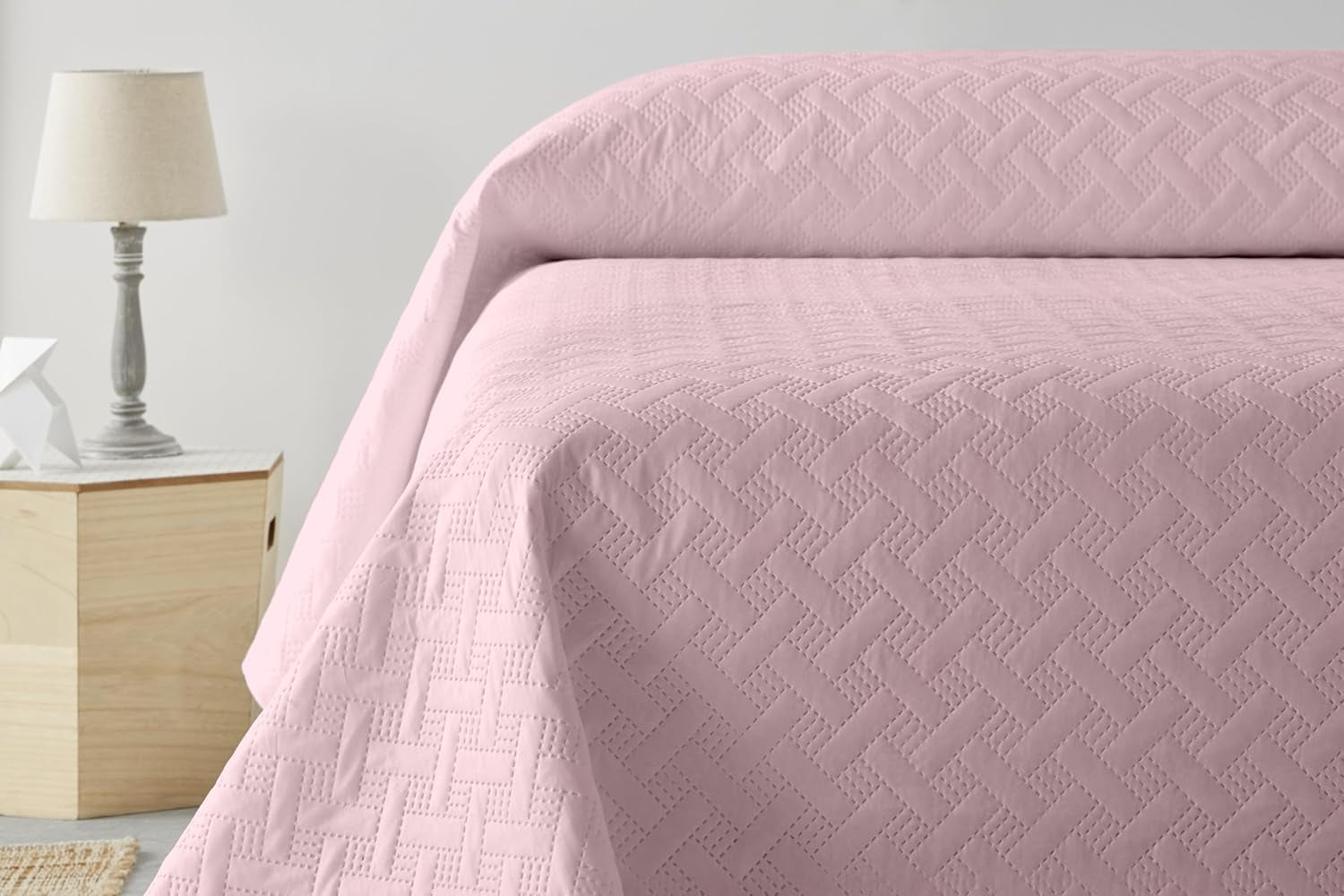 LISO - Bedspread for 105 Cm - Bouti Bed Bedspread - Spring and Summer - 200X260 Cm - Pink Beds and Blankets Besuche den Degrees home-Store