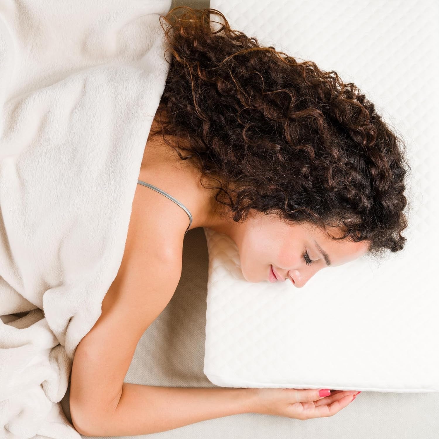 Suport pentru gât Pernă cu înălțime reglabilă din spumă de memorie Pernă ortopedică și ergonomică pentru pat Perna ajută la durerea de gât Suport pentru gât și anti sforăit Polyes lavabil. Capac Perne ortopedice cervicale Naty Shop