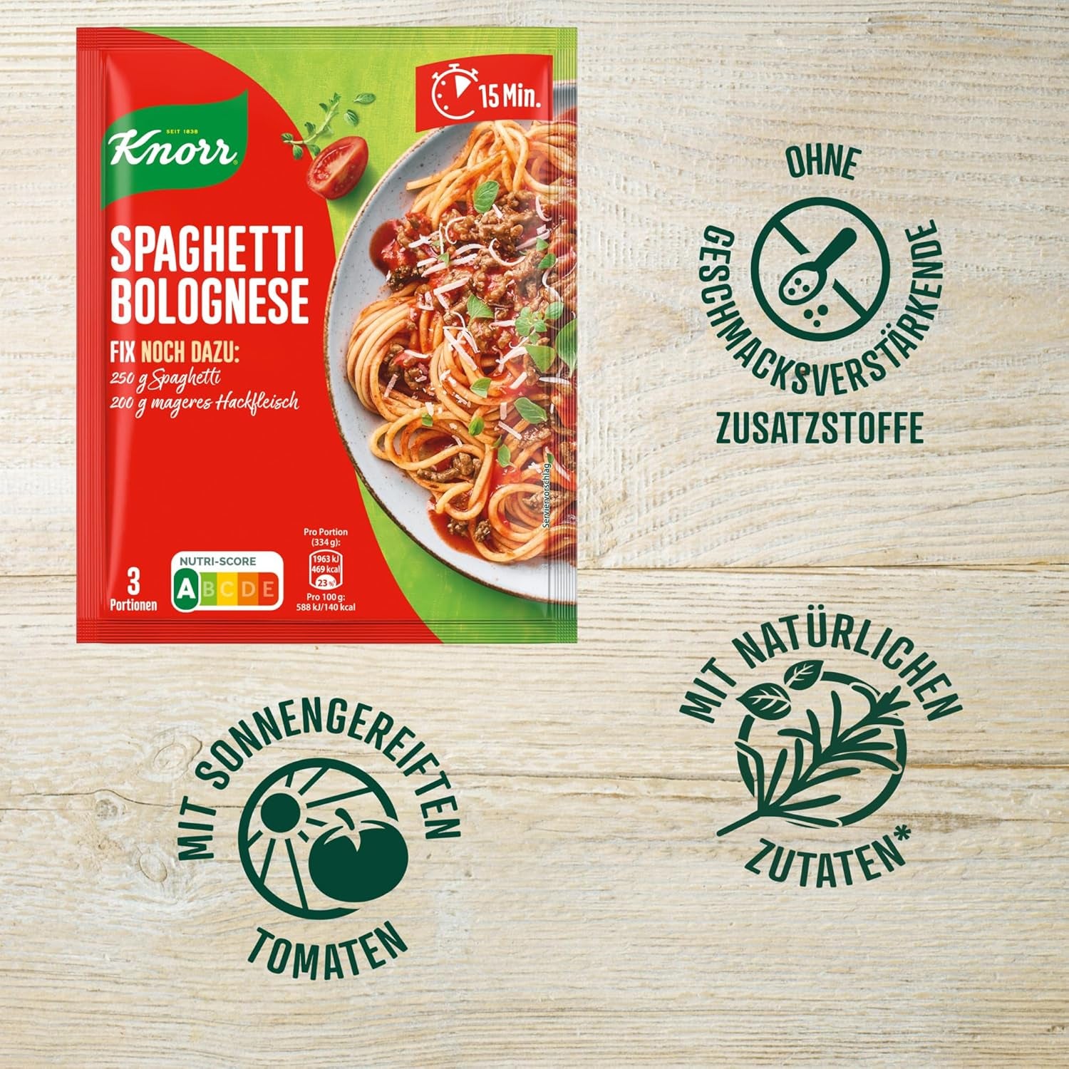 Knorr Fix Würzmischung Spaghetti Bolognese for a delicious noodle dish with natural ingredients 40 g