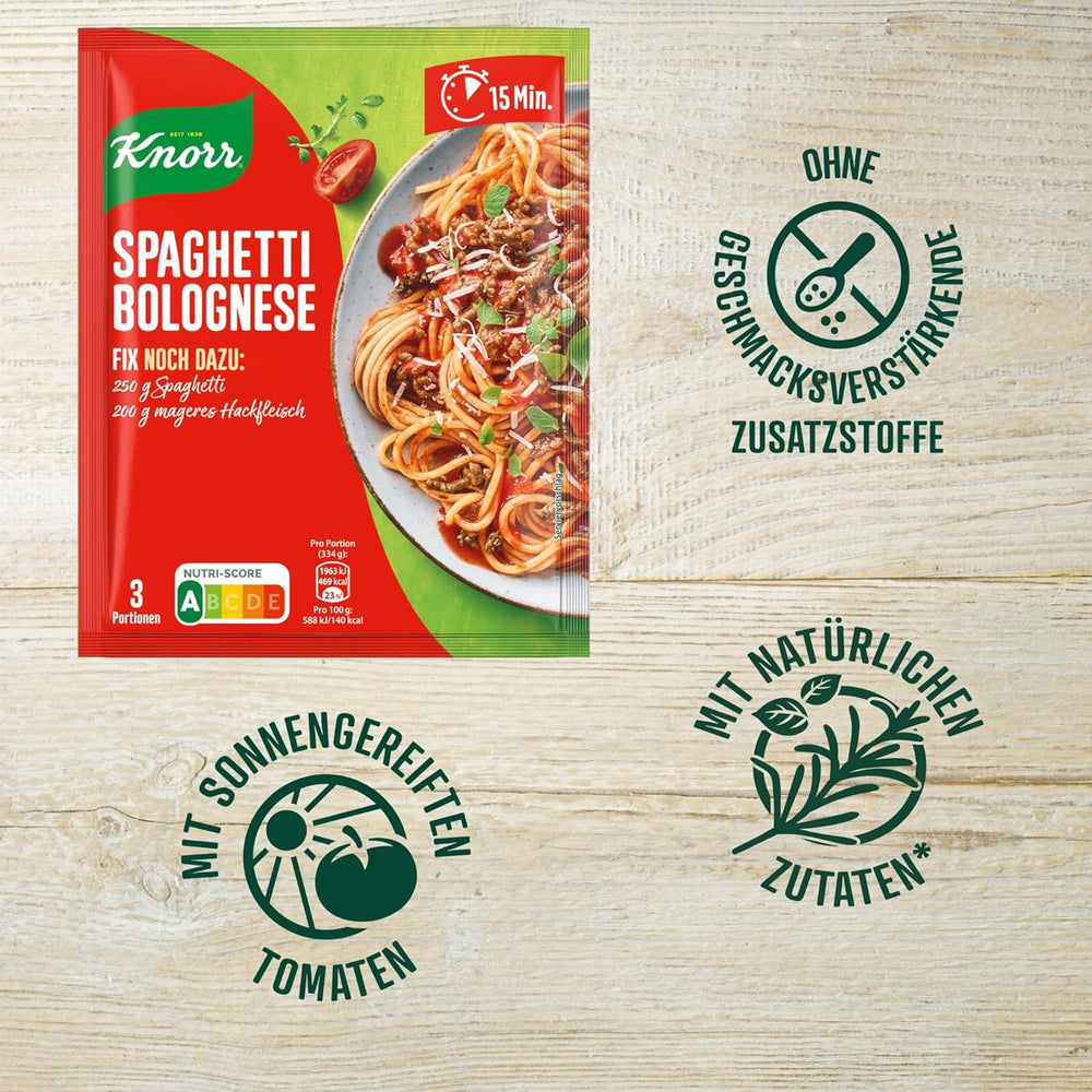 Knorr Fix Würzmischung Spaghetti Bolognese for a delicious noodle dish with natural ingredients 40 g