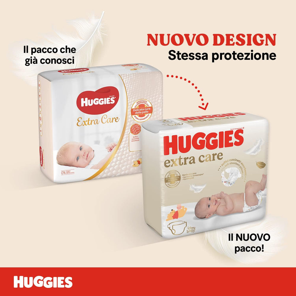 Huggies Extra Care Baby Diapers, Size 1 (2-5kg), Super Absorbent, Disney Design, Bulk Pack, 160
