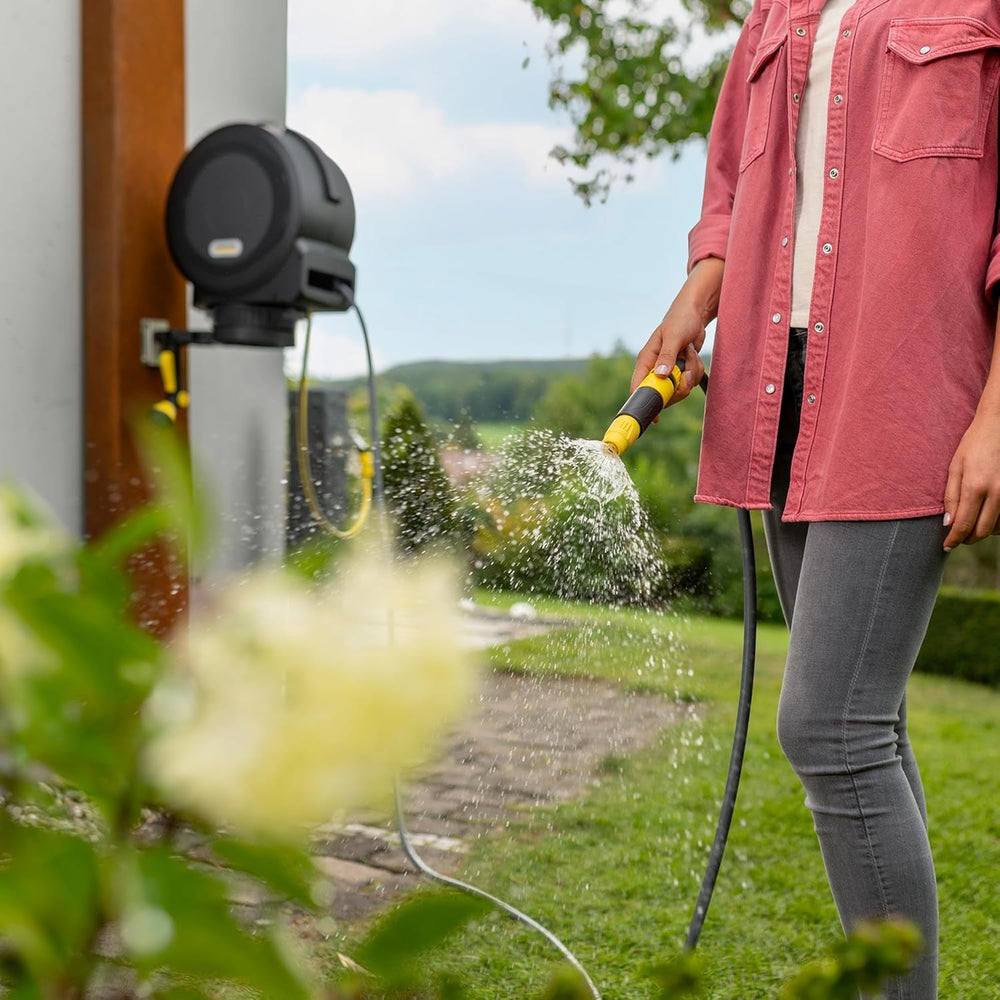 Cutie automată pentru furtun Kärcher HBX 5.35: furtun de 35 m, furtun de conectare: 1,5 m; retragere automată a furtunului, convenabilă și flexibilă, neagră