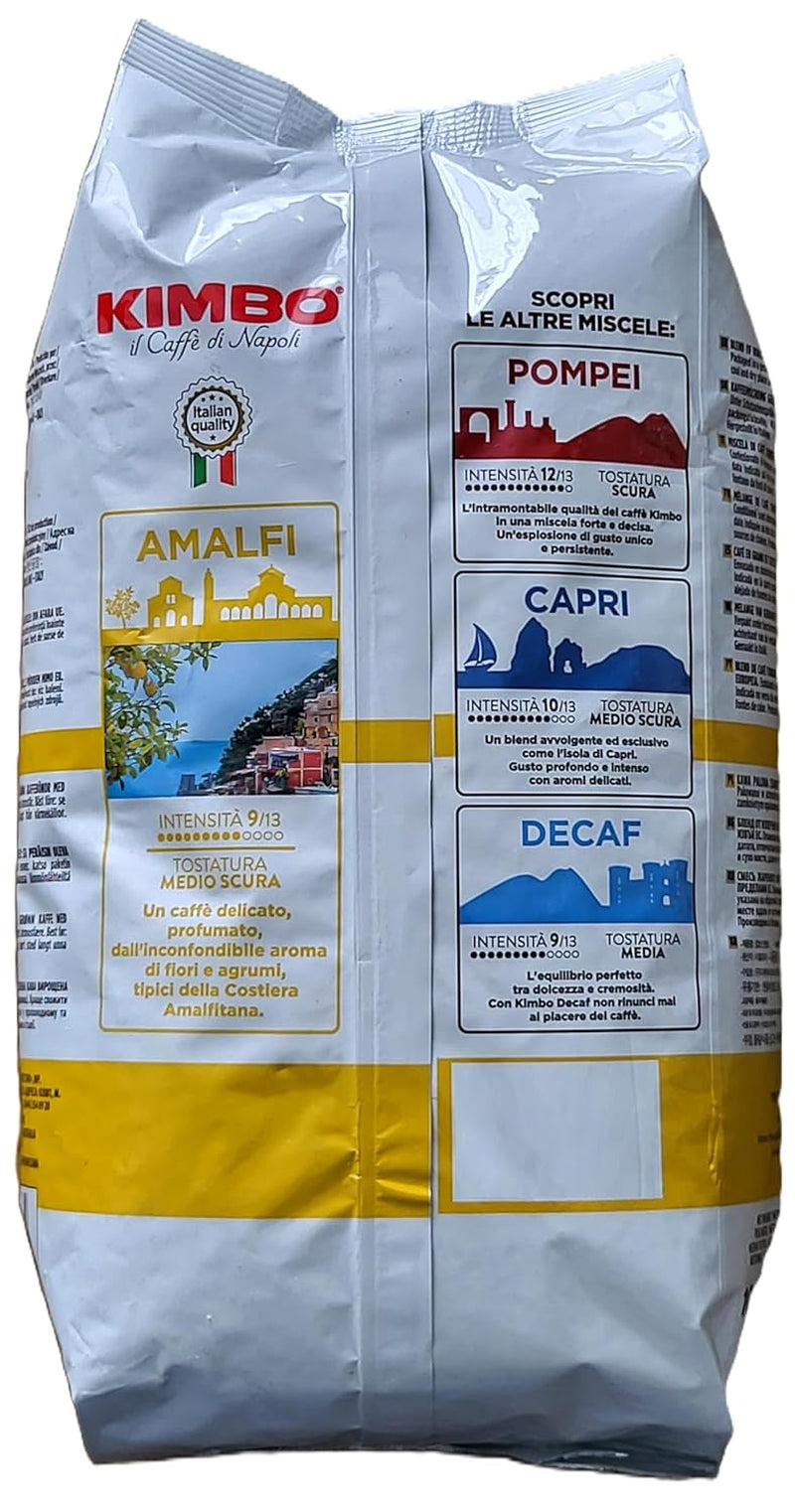 Boabe întregi de cafea Amalfi (100% Arabica), prăjire medie, pungă de 1 kg