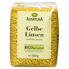 Organic yellow lentils, 500g