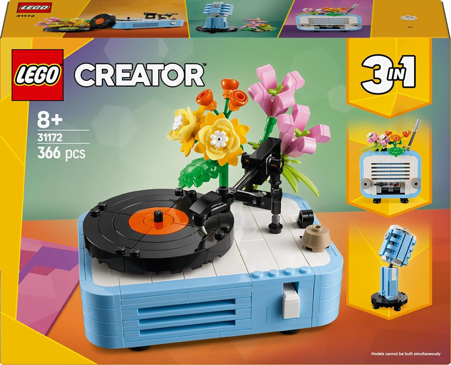 LEGO Creator 3In1 disc player with flowers - convertible toy into a radio or microphone - musical toys for children - creative gift idea for girls and boys from 8 years 31172 Building sets Besuche den LEGO-Store