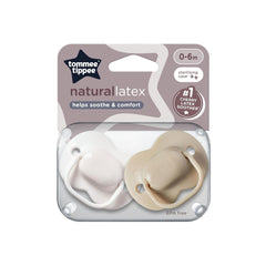 Suzete Tommee Tippee Cherry Latex 0-6 luni, pachet de 2, suzete cu pungă din latex 100% natural