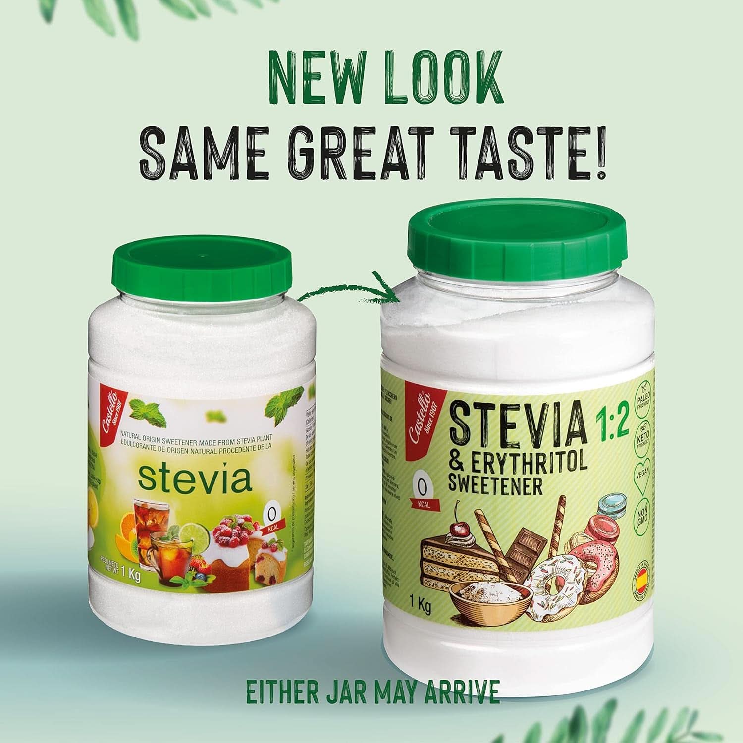 Stevia + Erythritol 1:2 Sweetener, 1G = 2G Sugar, 1 Kg Sweeteners Naty Shop