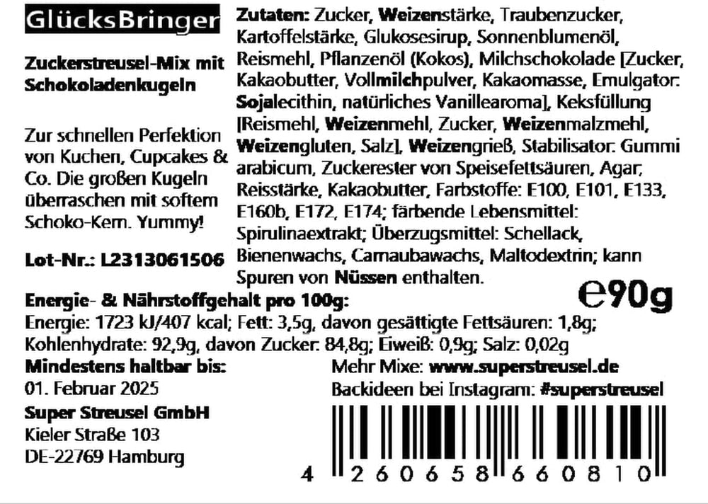 Super Streusel, Lucky Charms, Green Sugar Sprinkles, 90 grams Sprinkles Naty Shop