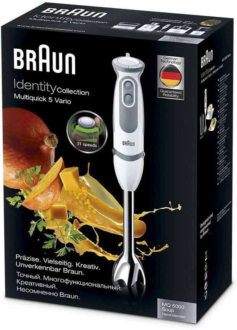 Braun Multiquick 5 Vario MQ 5000 Standmixer | 750 W | Easyclick System | Powerbell Technology | 21 Geschwindigkeitstufen | Mixen Und Pürieren Mother and Child Naty Shop