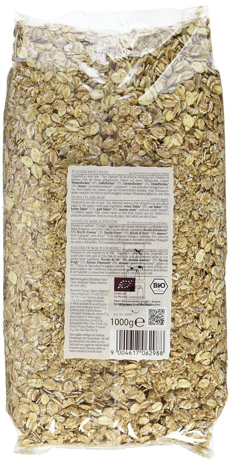 Verival Flocken Basis Müsli - Bio, 6Er Pack (6 X 1 Kg) Cereals Naty Shop