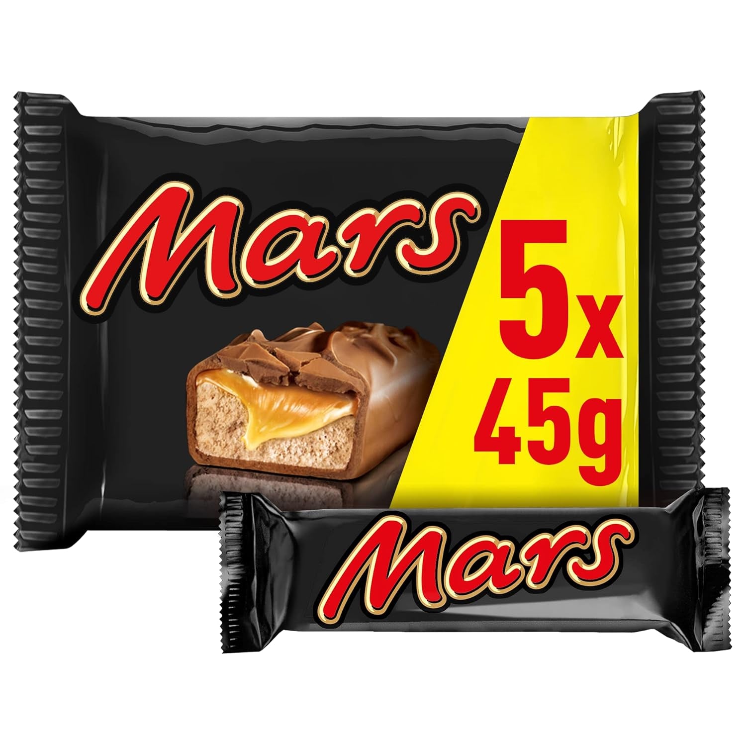 Mars Chocolate Bars Caramel Chocolate 1 Pack 5 Bars (1 x 225g) (Pack of 2)