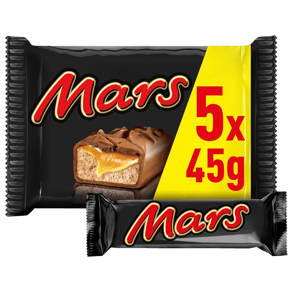 Mars Chocolate Bars Caramel Chocolate 1 Pack 5 Bars (1 x 225g) (Pack of 2)