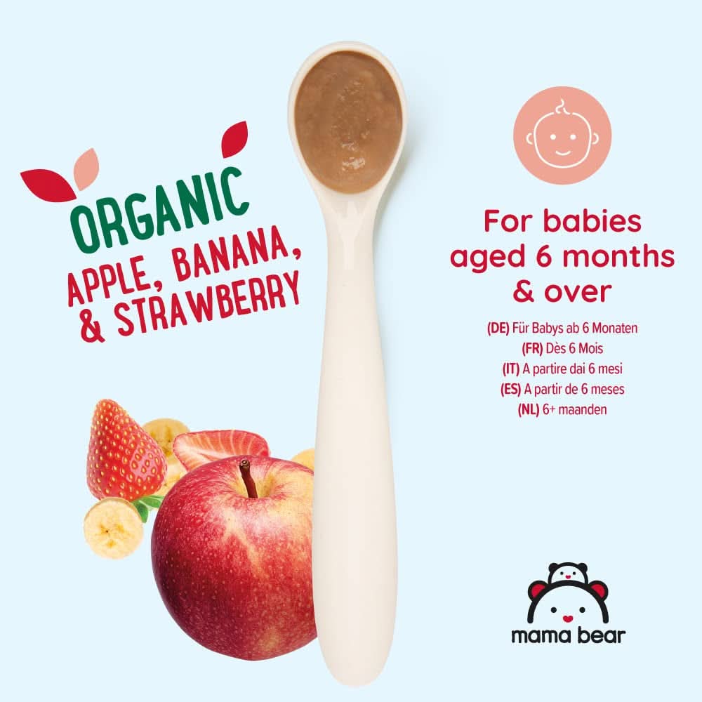 Mama Bear, organic puree different fruits, set 6 x 90 grams Mother and Child Naty Shop