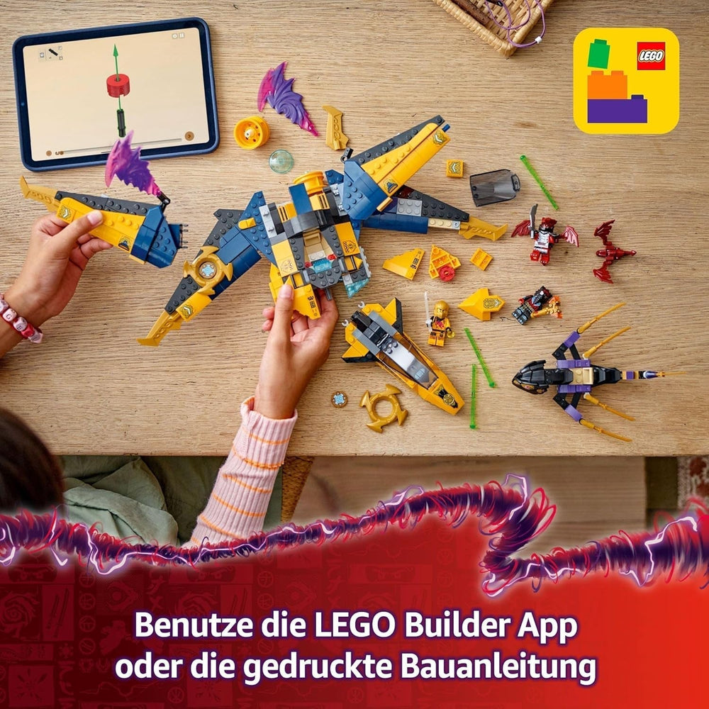 Ras and Arin's LEGO NINJAGO Super Storm Flyer - Toy with drone, shooters, blades and motors - Incl. 3 Ninja Role-Playing Minifigures - Building Set for Boys and Girls from 8 Years 71833 Building Sets Besuche den LEGO-Store
