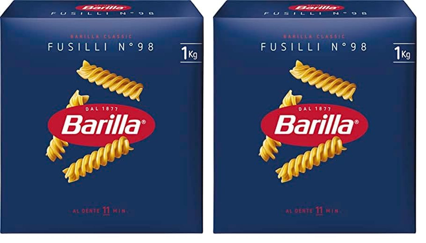 Pasta Barilla Classic Fusilli no. 98, from high quality durum wheat, always al dente, 1 kg