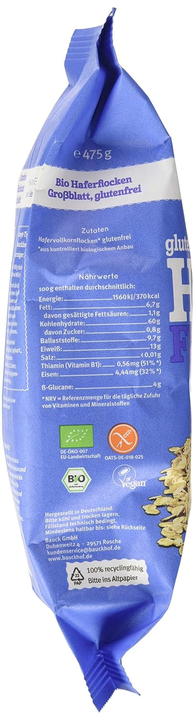 Organic hof oat flakes, 475 g