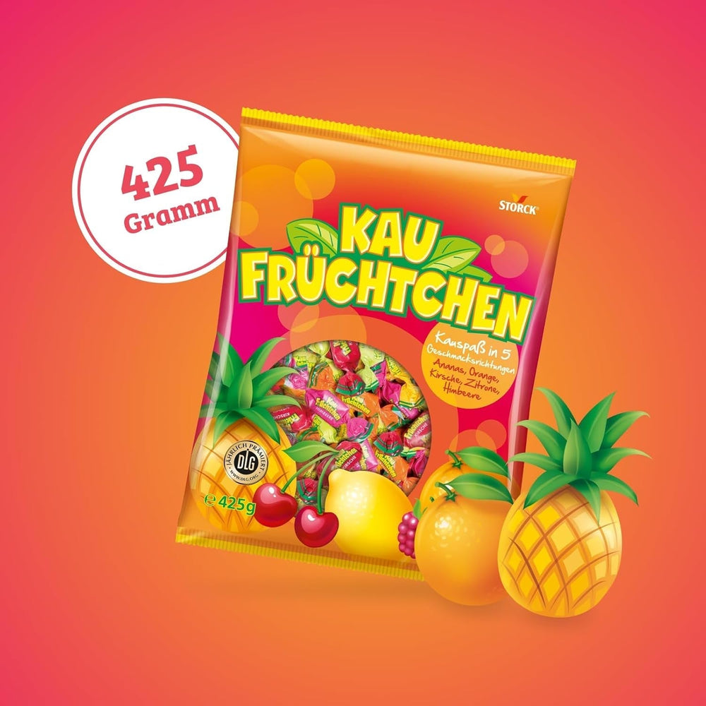Kaufrüchtchen – 1 x 425G – caramels with five fruit flavors Naty Shop