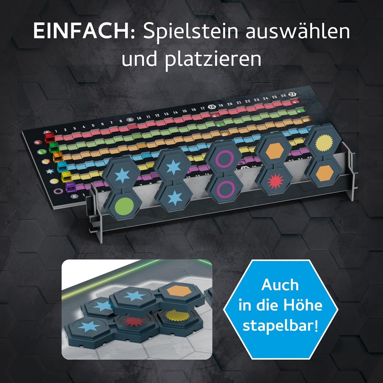 KOSMOS 684006 Simply ingenious 3D with high quality 3D bricks. Discover new possibilities, board game for the whole family from 10 years and up, gift, family game for 1-4 players, party game