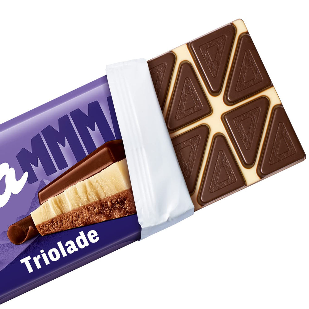Milka Mmax Triolade – Alpine milk chocolate with white and dark chocolate – 280g