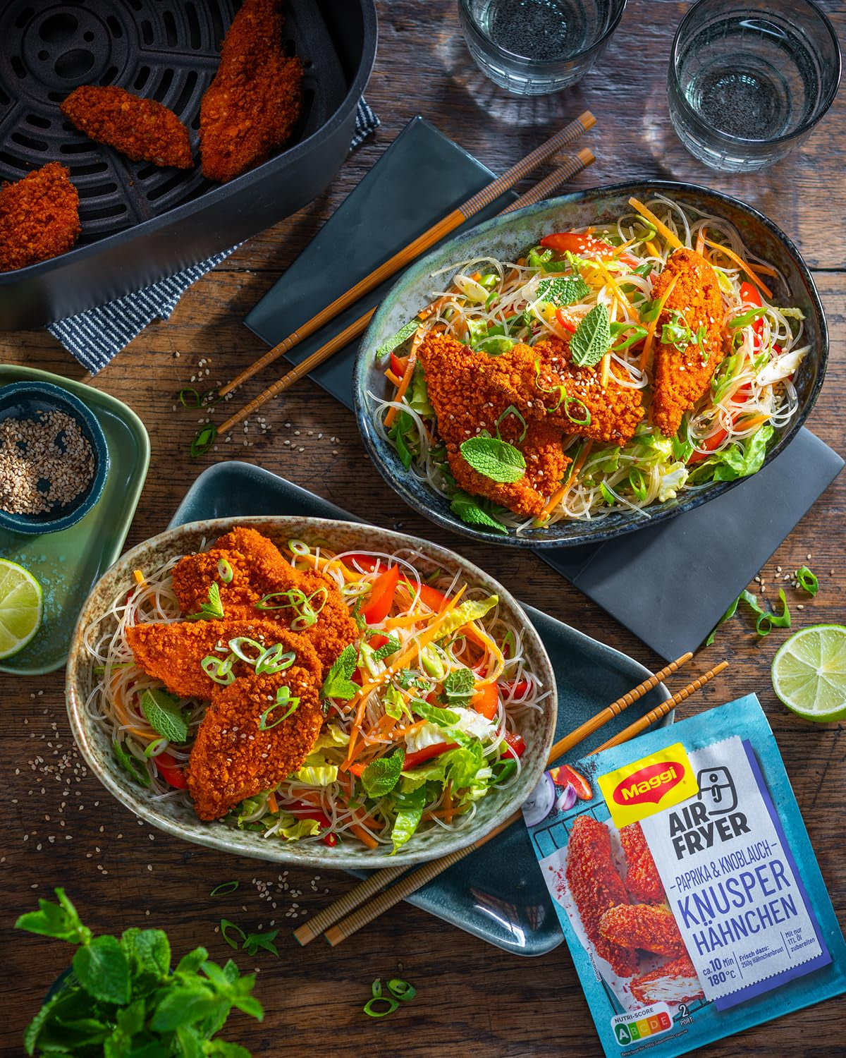 MAGGI Airfryer Knusper Hähnchen - Paprika und Knoblauch, 1er Pack (1 x 39g)