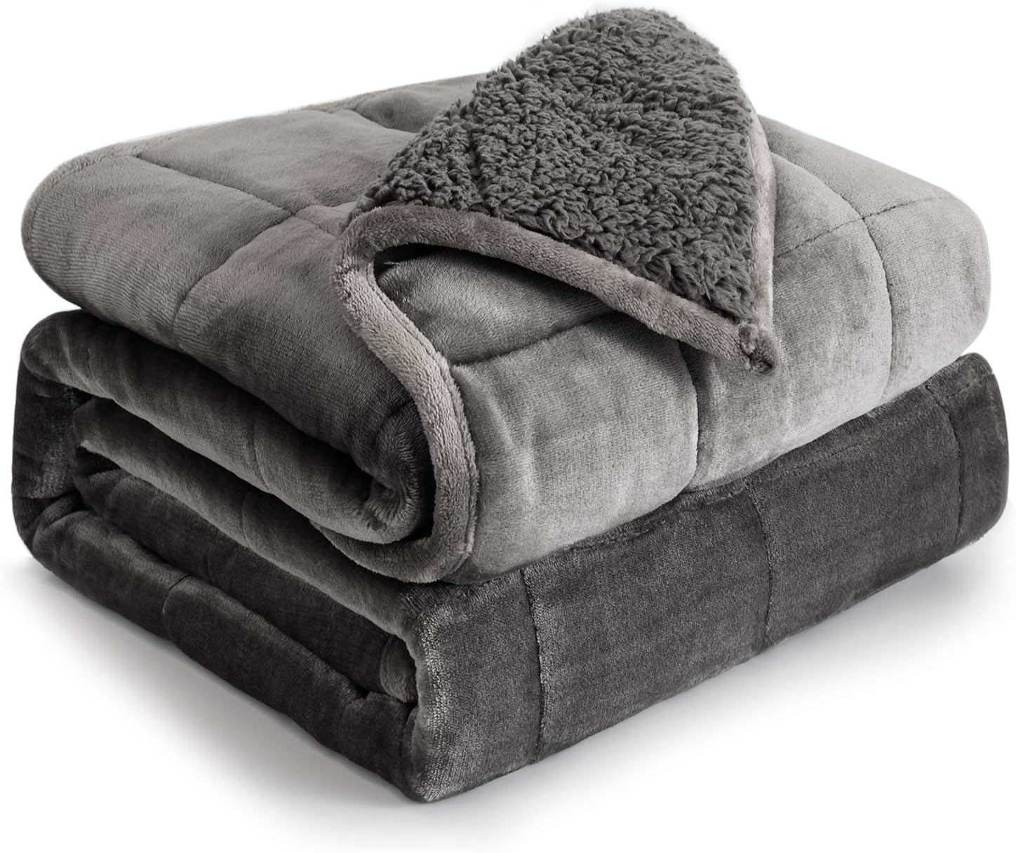Cottonblue Weighted Blanket 6.8kg Queen Size Flannel Shaggy Sherpa Weighted Blanket for Adults Comfortable Weighted Blankets for Soothing and Relaxing Heavy Comforters 152.4 X 203.2 Naty Shop Quilts & Quilts Gray 48 X 72 15 Lb