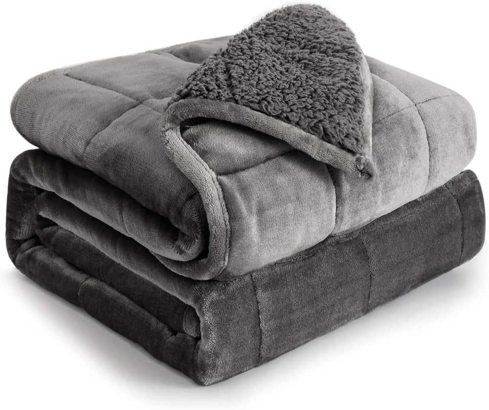 Cottonblue Weighted Blanket 6.8kg Queen Size Flannel Shaggy Sherpa Weighted Blanket for Adults Comfortable Weighted Blankets for Soothing and Relaxing Heavy Comforters 152.4 X 203.2 Naty Shop Quilts & Quilts Gray 48 X 72 15 Lb
