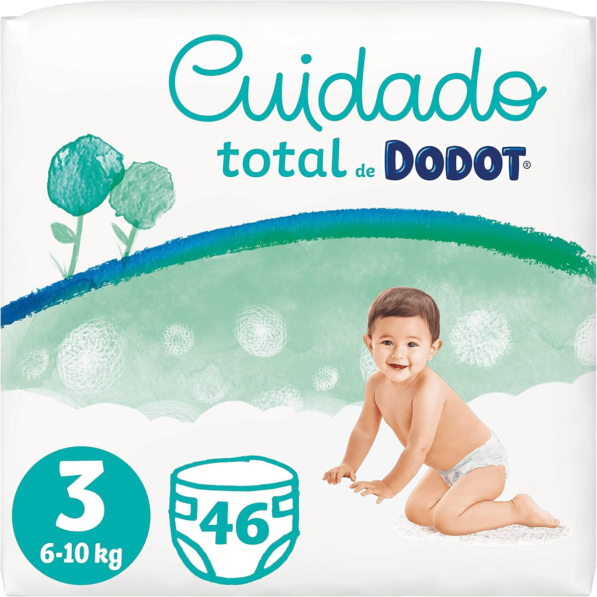 Total Care diapers, size 3, 46 diapers, soft skin protection, with plant-based materials