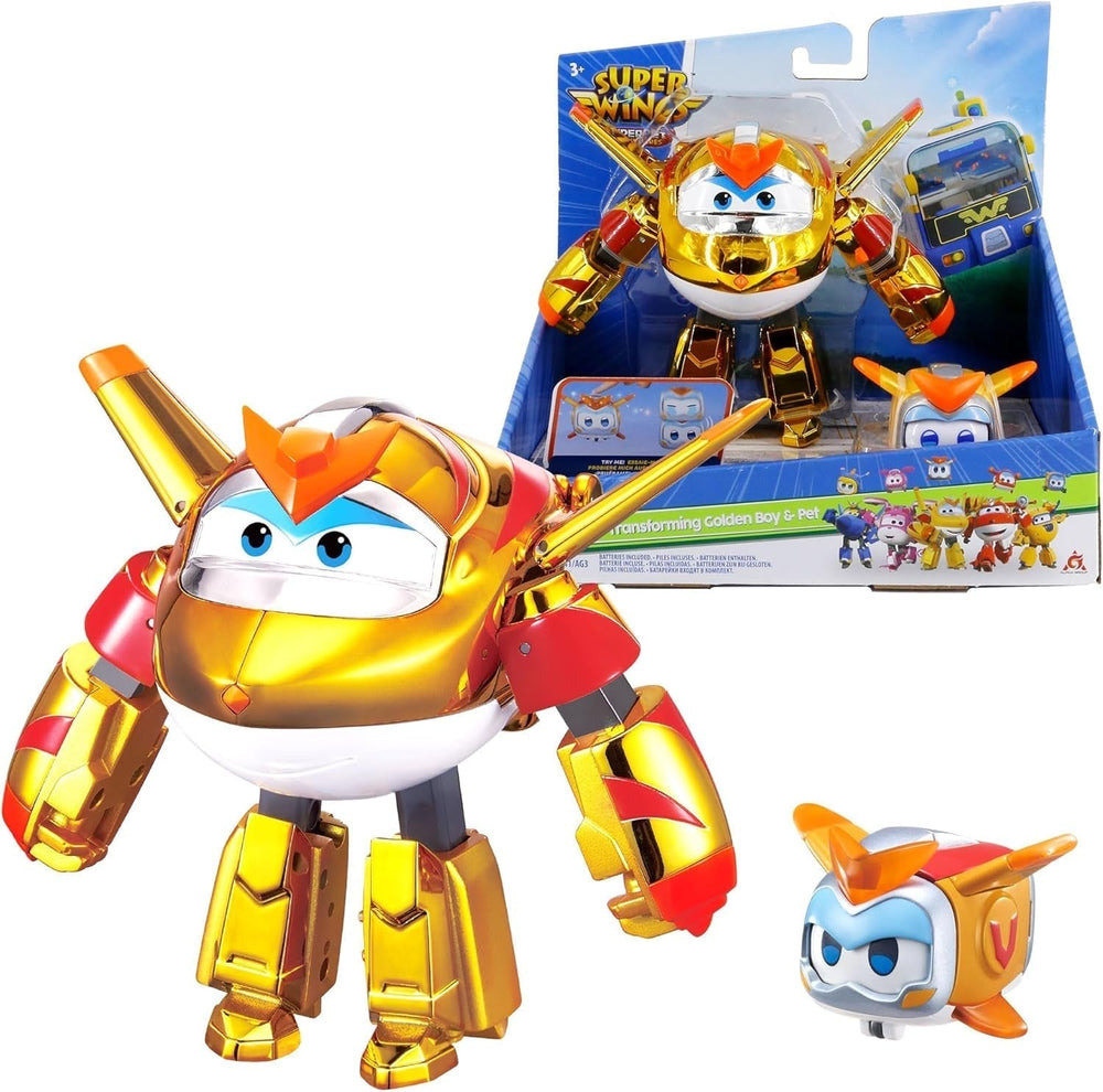 Super Wings EU770447 - Transforming Tino & Pet, transforming toy figure approx. 14.5 cm and pet with the height of approx. 4.3 cm, for children over 3 years of age Action figures Naty Shop The golden boy