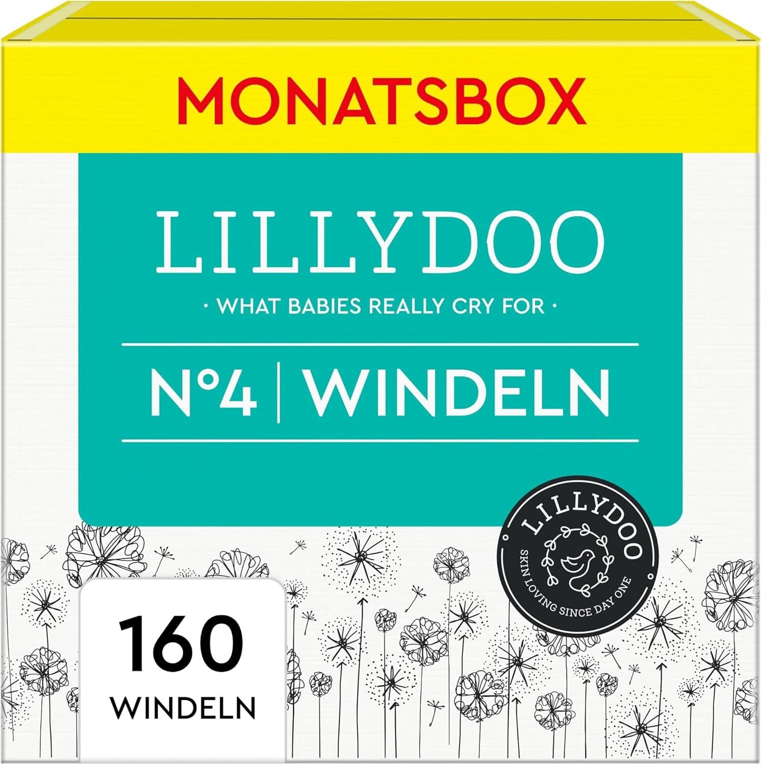 LILLYDOO Skin-friendly diapers, size 2 (4-8 kg) Mother and Child Naty Shop 4 (160 pcs)