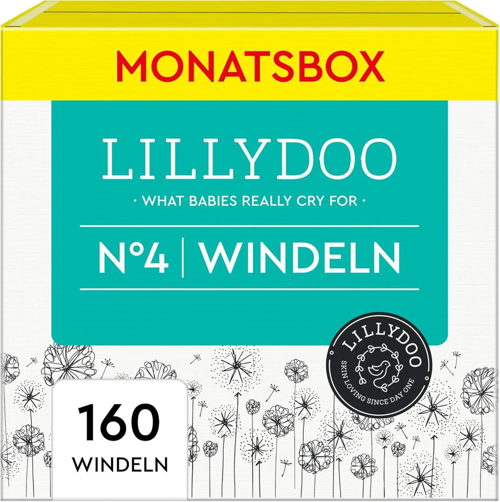 LILLYDOO Skin-friendly diapers, size 2 (4-8 kg) Mother and Child Naty Shop 4 (160 pcs)