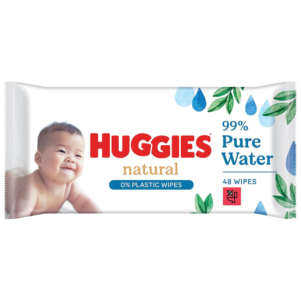 Huggies Naturally Biodegradable Wet Wipes for Sensitive Babies, 8 x 48 Wipes, Bulk Pack