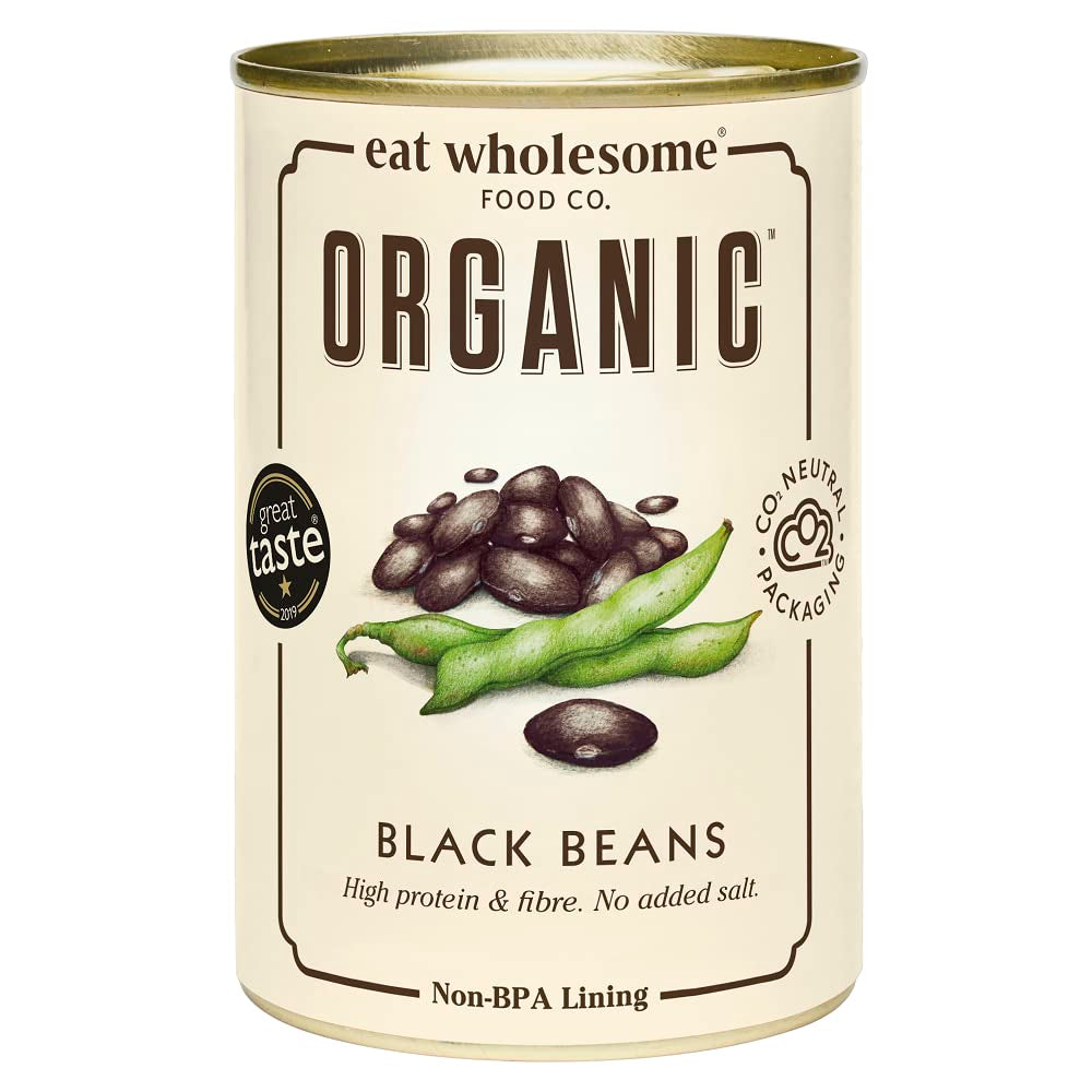 Eat Wholesome Organic Chickpeas, 400g (Pack of 12) - Cooked in Water, No Salt Added, 100% Natural, Protein Source, Vegan, BPA Free Lining and CO2 Neutral Packaging