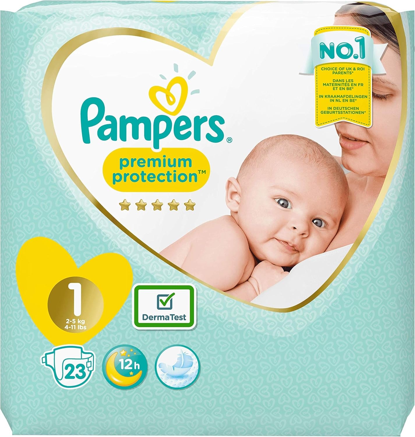 Pampers Premium Protection New Baby diapers, size 1 (newborn), 22 pieces