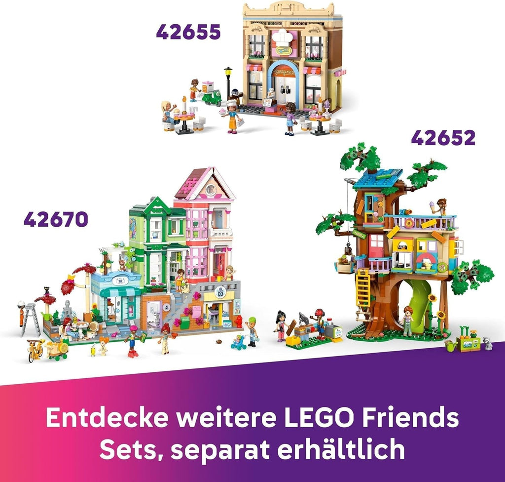 Restaurant și școală de gătit LEGO Friends, set de joacă de rol, jucărie educativă pentru copii de la 8 ani, promovează dezvoltarea socială, cadou de ziua de naștere sau de Crăciun pentru fete 42655 Seturi de constructie Besuche den LEGO-Store