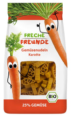 Freche Freunde Organic Vegetable Noodles 'Carrot' 25% Vegetable Content Vegan 6 Pack (6 x 300g)