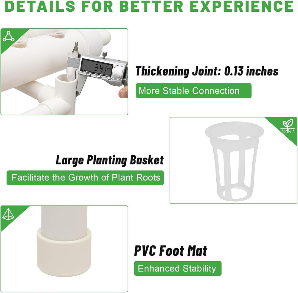 3 Tier Hydroponic Grow System Kit 108 Growing Places Hydroponic System for Vegetables Grow Kit Soilless Grow System Hydroponic Kits for Leafy Vegetables.