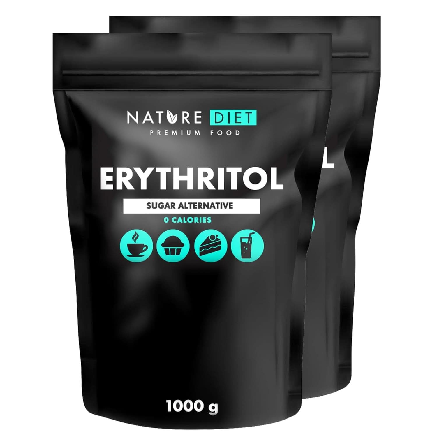 Nature Diet - Erythritol 2 X 1000 G | Natural sweetener | Zero calories | Sugar substitute Sweeteners Naty Shop 2 x 1 Kg