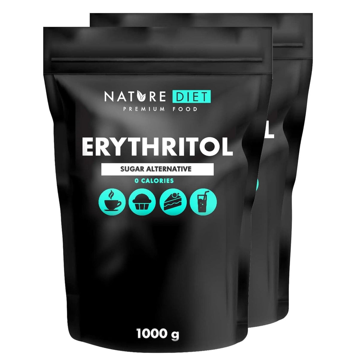 Nature Diet - Erythritol 2 X 1000 G | Natural sweetener | Zero calories | Sugar substitute Sweeteners Naty Shop 2 x 1 Kg