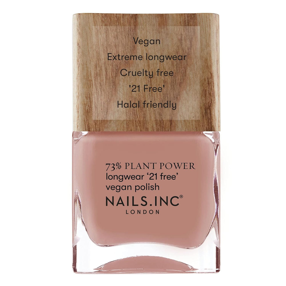 Nails Inc - GLOWING SOMEWHERE Plant Power Vegan Nail Polish - 73% Plant Based, 100% Vegan and Cruelty Free - Perfect Manicure, Sparkling Pearl - For Eco-Friendly Nail Art