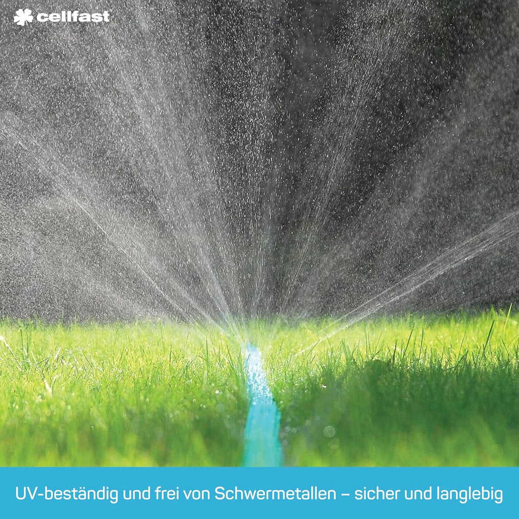 Furtun de irigații Cellfast SPRING, furtun de irigații cu trei canale și conectori completi, fabricat din fire de înaltă calitate, rezistent la UV, 15 m, 1/2 inch, 19-022, multicolor, 38x38x8 cm