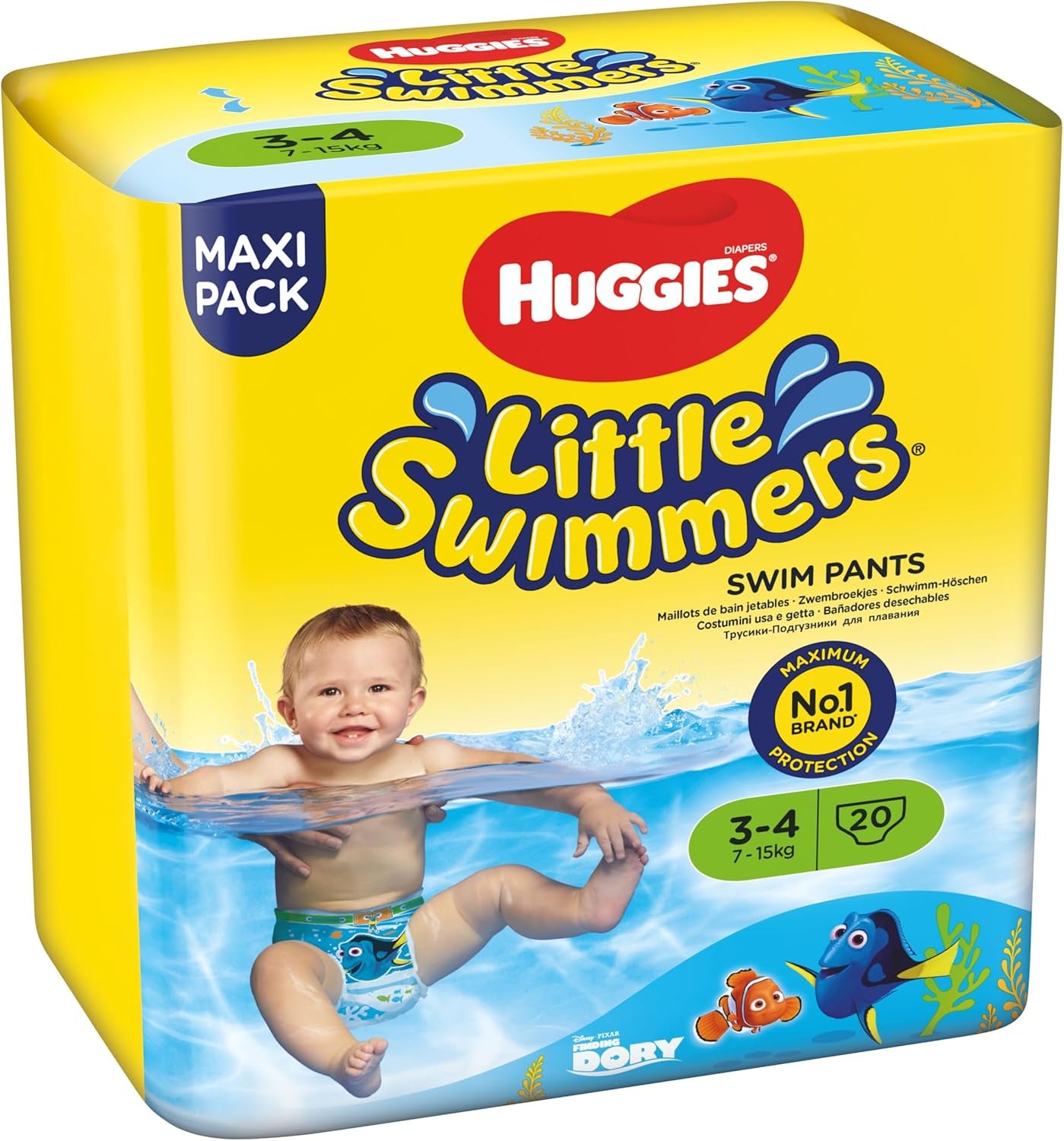 Huggies Little Swimmers Swim Diapers, Size 3-4 (7-15kg), 1 Pack of 20