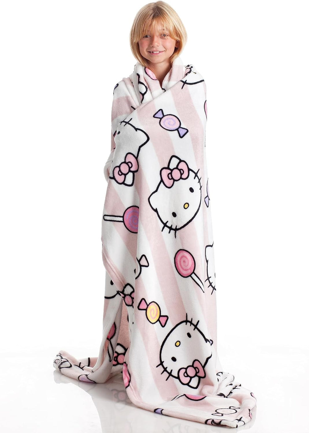 Hello Kitty bedspread, pink, soft blanket 130X170Cm, microfiber bedspread bedspread or sofa bedspread. Quality with Oekotex certificate, Sanrio Beds and Blankets Besuche den Kanguru-Store
