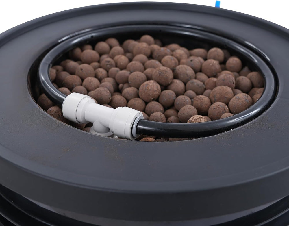Complete DWC Hydroponic System Kit with 12W Air Pump, 2 Buckets (5 Gallon), Hydroponic Grow System, 2 Bags of Ceramsite, Pot Irrigation Kit