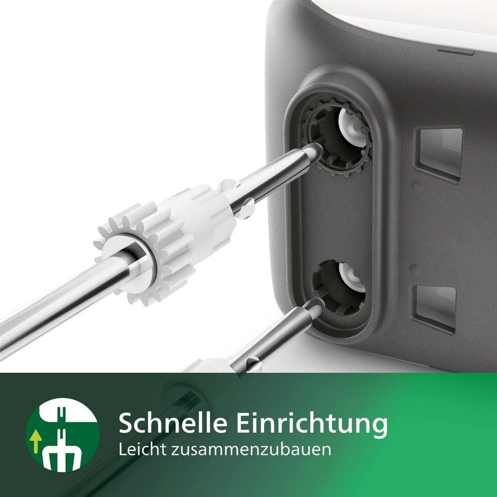 Philips Handmixer, 450 W, 5 Geschwindigkeiten plus Turbo, Weiß/Grau (HR3741/00) Kitchen Naty Shop