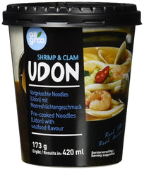 Allgroo Udon Cup Instant Noodles - Flavorful Spicy Seafood Udon Soup - Quick Preparation (1 x 173g)