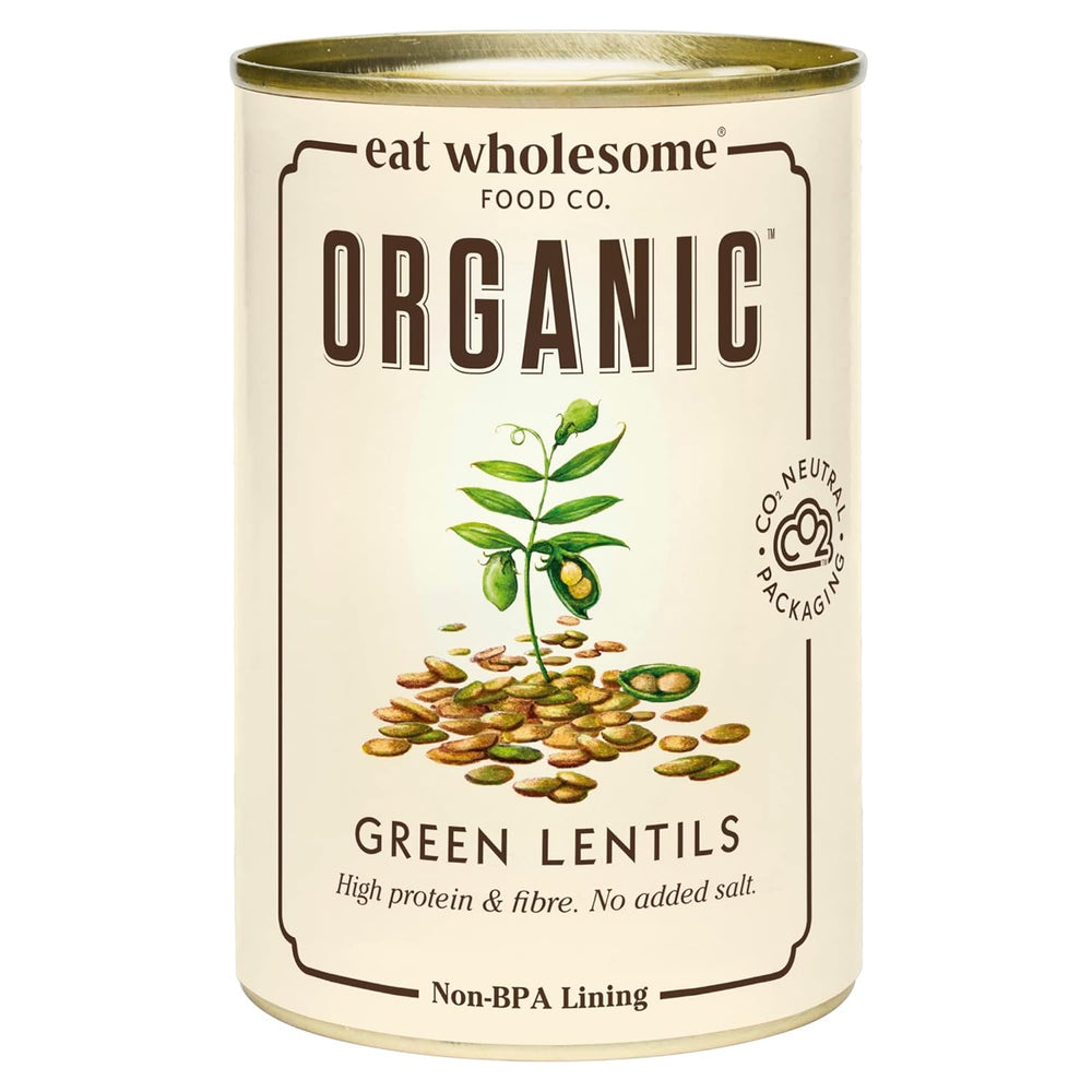 Eat Wholesome Organic Chickpeas, 400g (Pack of 12) - Cooked in Water, No Salt Added, 100% Natural, Protein Source, Vegan, BPA Free Lining and CO2 Neutral Packaging