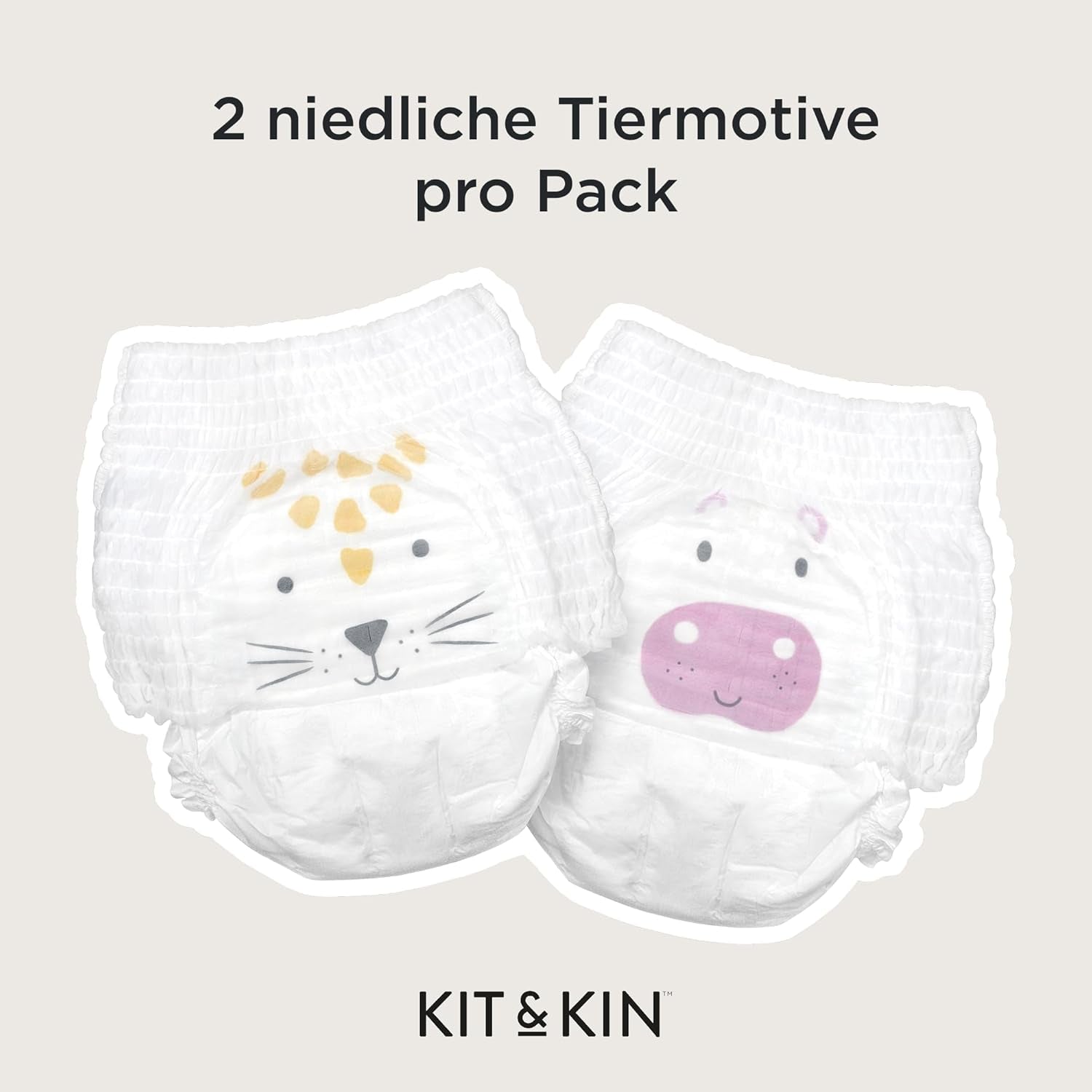 Kit & Kin Premium Eco Diapers, Size 4 (9-16kg), 132 Diapers, Plant Based & Hypoallergenic, Reliable Leak Protection, Vegan & Cruelty Free