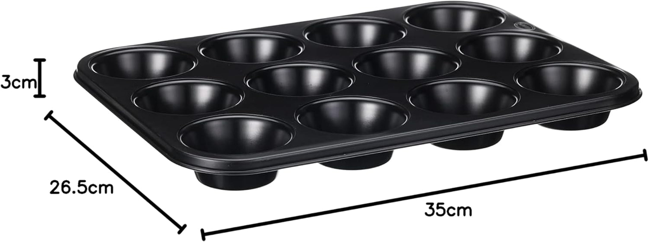 Wenco Muffinform 12Er Antihaft Backblech, Spülmaschinengeeignet, Karbonstahl – Muffinblech Für 12 Muffin – Hitzebeständig Bis 220°C, Schwarz Molds and baking trays Naty Shop