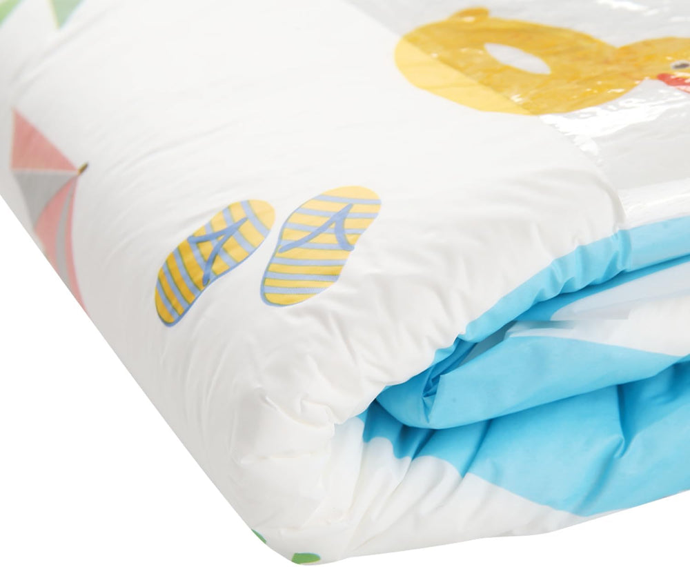 CutiePlusU Adult Diapers, 10 Pack, Disposable Sheet Diapers for Women and Men, Maximum Absorbency Overnight - I Love Summer (Medium Size 71-96cm)