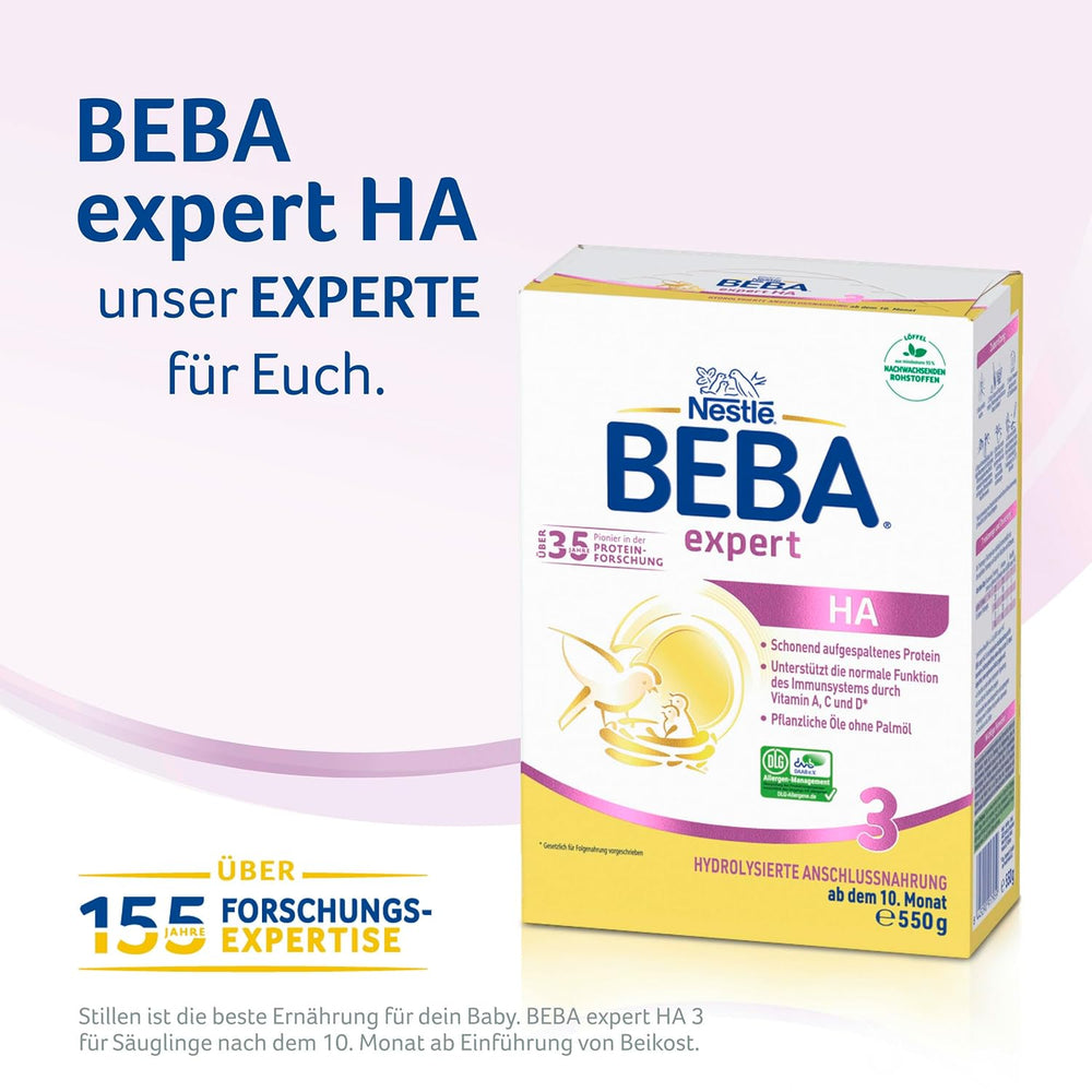 BEBA expert HA 3 Hydrolyzed continuation formula, from 10 months, 1 pack (1 x 550 g)